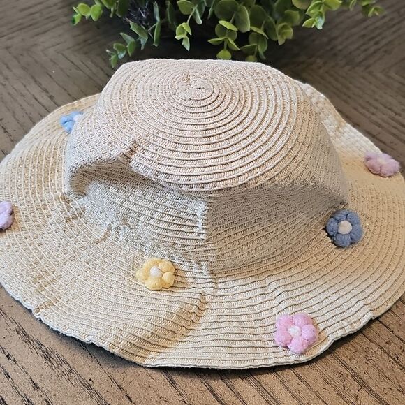 Girls floral straw hat - Picture 2 of 4